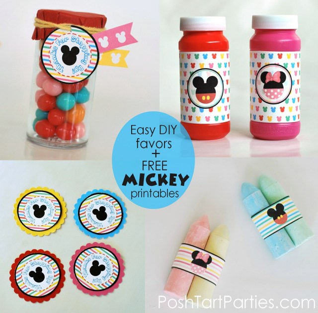 Free Mickey and MinnieFree  Party Favor Printables