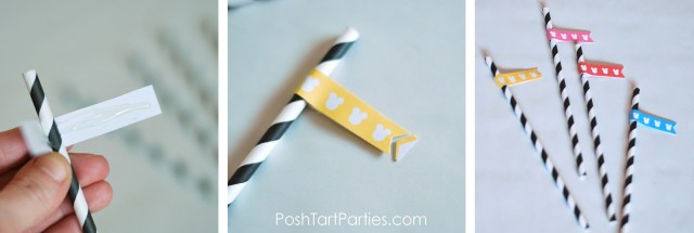 Paper Straws and Flags Free Mickey Printable