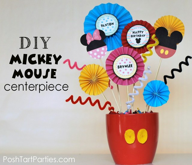 DIY Mickey and Minnie Mouse Party Centerpiece
