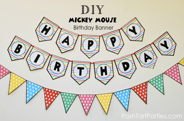 Free Printable Mickey Mouse Birthday Banner
