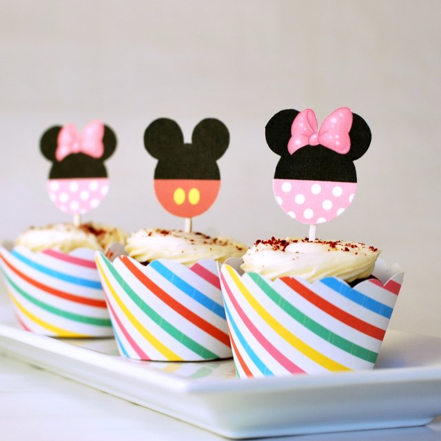 Free Mickey and Minnie Printable Cupcake Toppers and Wrappers