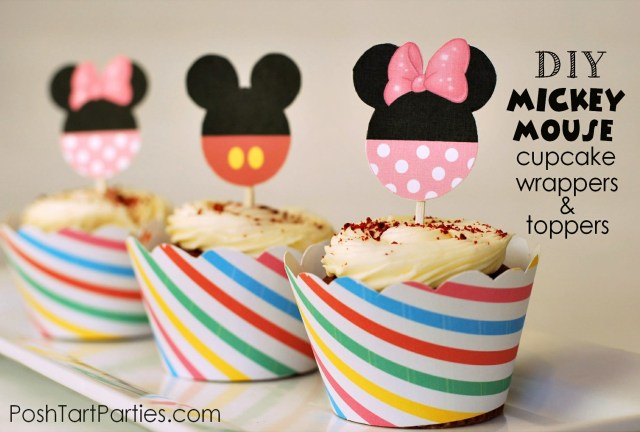 Free Printable Mickey and Minnie Cupcake Toppers